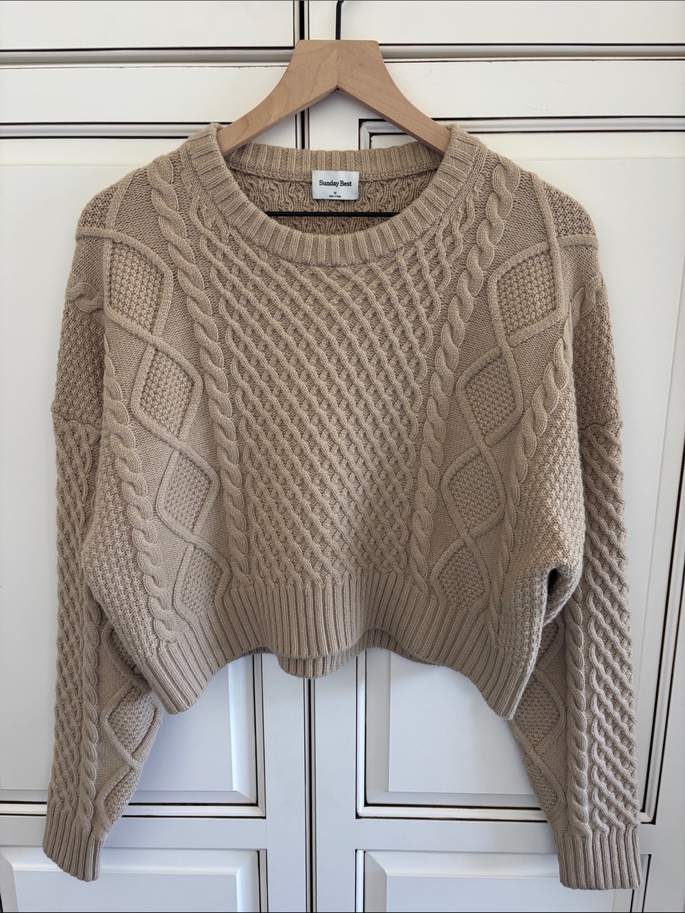 Sunday Best Aritzia Merino Wool Organic Cotton Cable Knit Sweater Women’s Medium